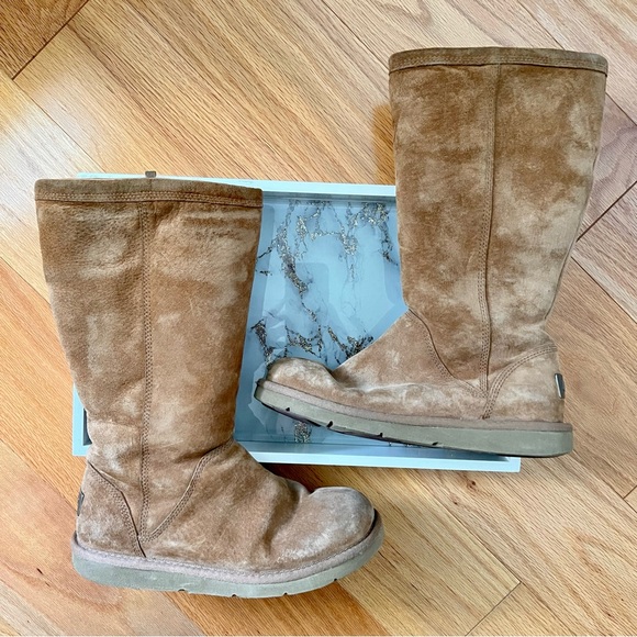 UGG Tall Suede Fur-lined Boots - Picture 1 of 11